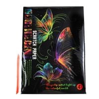 Produktbild: PRACHT Kratzbilder Schmetterling nachtleuchtend 28,5x21cm 4 St&uuml;ck