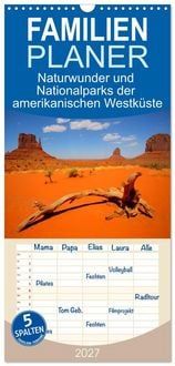 Produktbild: Familienplaner 2027 - Naturwunder und Nationalparks der amerikanischen Westk&uuml;ste mit 5 Spalten (Wandkalender, 21 x 45 cm) CALVENDO