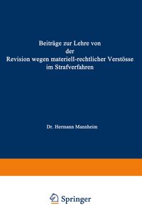 Produktbild: Beitr&auml;ge zur Lehre von der Revision Wegen Materiellrechtlicher Verst&ouml;sse im Strafverfahren