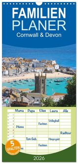 Produktbild: Familienplaner 2026 - Cornwall & Devon mit 5 Spalten (Wandkalender, 21 x 45 cm) CALVENDO