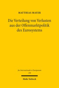 Produktbild: Mayer, M: Verteilung von Verlusten aus der Offenmarktpolitik