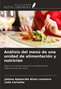 Produktbild: An&aacute;lisis del men&uacute; de una unidad de alimentaci&oacute;n y nutrici&oacute;n
