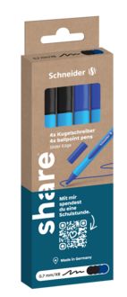 Produktbild: Schneider Schreibger&auml;te share 4-0044 Kugelschreiber 0.7mm Schreibfarbe: Blau, Schwarz 1St.