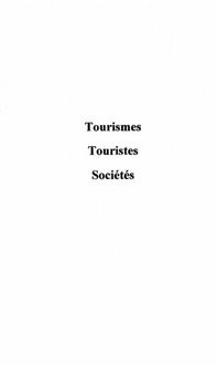 Produktbild: Tourismes touristes societes