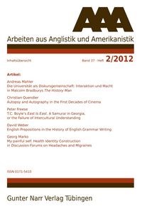 Produktbild: AAA - Arbeiten aus Anglistik und Amerikanistik 2012 Heft 2