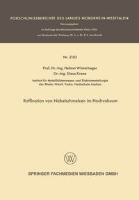 Produktbild: Raffination von Nickelschmelzen im Hochvakuum