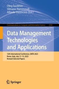 Produktbild: Data Management Technologies and Applications