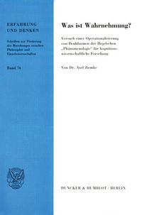 Produktbild: Was ist Wahrnehmung?