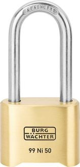 Produktbild: Burg W&auml;chter 37491 Vorh&auml;ngeschloss 51.90mm Messing Zahlenschloss