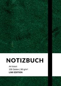 Produktbild: Notizbuch A4 liniert gr&uuml;n - 100 Seiten Soft Cover