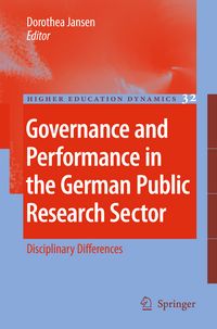 Produktbild: Governance and Performance in the German Public Research Sector