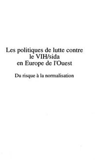 Produktbild: Les Politiques De Lutte Contre Le Vih/sida En Europe De L'ouest