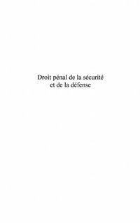 Produktbild: Droit penal de la securite et de la defense