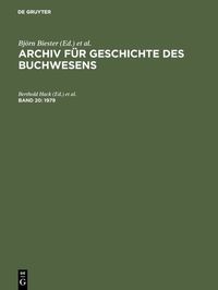 Produktbild: Archiv f&uuml;r Geschichte des Buchwesens / 1979