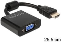 Produktbild: Delock 65512 HDMI / VGA Adapter [1x HDMI-Stecker - 1x D-SUB-Buchse 15pol.] Schwarz 0.25m