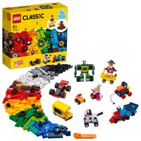 LEGO Classic 11014 Steinebox mit Rädern, Spielzeugauto, Zug und mehr 