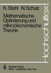 Produktbild: Mathematische Optimierung und mikro&ouml;konomische Theorie