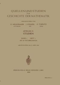 Produktbild: Quellen und Studien zur Geschichte der Mathematik, Astronomie und Physik
