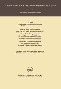 Produktbild: Studien zum Problem der Identit&auml;t