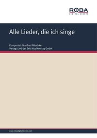 Produktbild: Alle Lieder, die ich singe