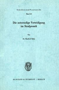 Produktbild: Die notwendigeVerteidigung im Strafproze&szlig;.