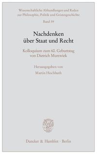 Produktbild: Nachdenken &uuml;ber Staat und Recht.