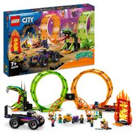 LEGO City Stuntz 60339 Stuntshow-Doppellooping mit 2x Spielzeug-Motorrad 