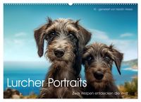 Produktbild: Lurcher Portraits - Zwei Welpen entdecken die Welt (Wandkalender 2026 DIN A2 quer), CALVENDO Monatskalender