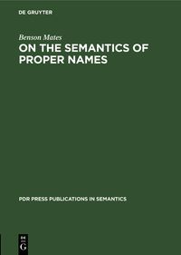 Produktbild: On the Semantics of Proper Names