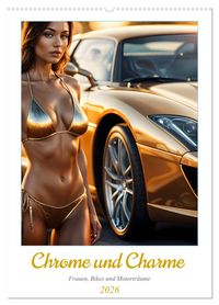 Produktbild: Chrome und Charme - Frauen, Bikes und Motortr&auml;ume (Wandkalender 2026 DIN A2 hoch), CALVENDO Monatskalender