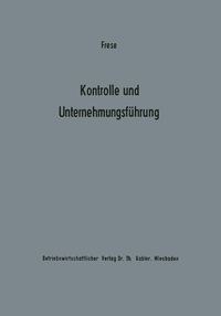Produktbild: Kontrolle und Unternehmungsf&uuml;hrung