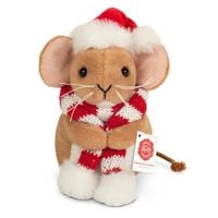 Produktbild: Teddy Hermann 94604 - Weihnachtsmaus mit Schal, Pl&uuml;sch, 11 cm