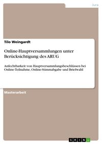 Produktbild: Online-Hauptversammlungen unter Ber&uuml;cksichtigung des ARUG