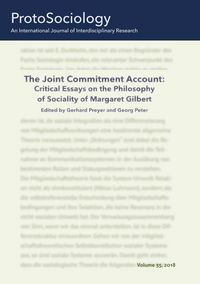 Produktbild: The Joint Commitment Account: Critical Essays on the Philosophy of Sociality of Margaret Gilbert with Her Comments