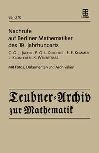Produktbild: Nachrufe auf Berliner Mathematiker des 19. Jahrhunderts