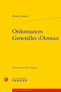 Produktbild: Ordonnances generalles d'amour