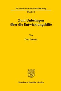 Produktbild: Zum Unbehagen &uuml;ber die Entwicklungshilfe.