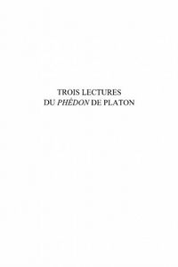Produktbild: Trois lectures du phedon de platon