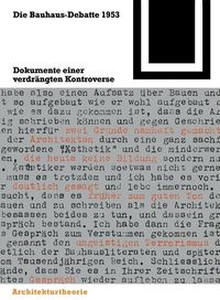 Produktbild: Die Bauhaus-Debatte 1953