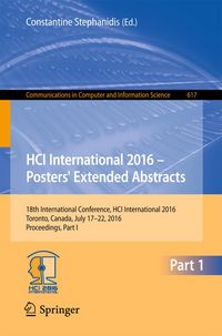 Produktbild: HCI International 2016 - Posters' Extended Abstracts