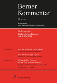 Produktbild: Berner Kommentar Update Die juristischen Personen, Art. 52-89c ZGB