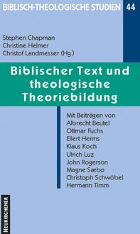 Produktbild: Biblischer Text und theologische Theoriebildung