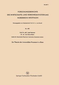Produktbild: Zur Theorie der irreversiblen Prozesse in a-Eisen