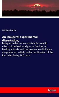 Produktbild: An inaugural experimental dissertation,