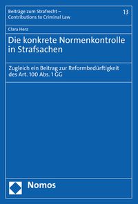 Produktbild: Die konkrete Normenkontrolle in Strafsachen