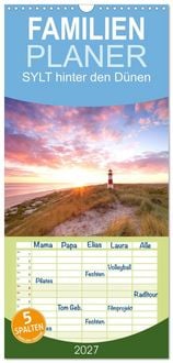 Produktbild: Familienplaner 2027 - SYLT hinter den D&uuml;nen mit 5 Spalten (Wandkalender, 21 x 45 cm) CALVENDO