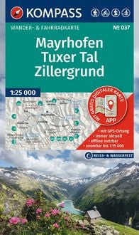 Produktbild: KOMPASS Wanderkarte 037 Mayrhofen, Tuxer Tal, Zillergrund 1:25.000