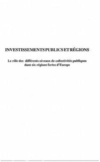Produktbild: Investissements publics et regions