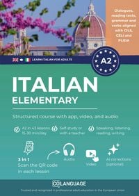 Produktbild: Learn Italian A2 elementary: structured course with app, video, and audio