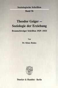 Produktbild: Theodor Geiger - Soziologie der Erziehung.